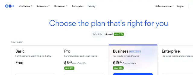 Screenshot of the top of Otter.ai's pricing page (otter.ai) as captured on Sep 28, 2026.