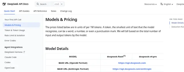 Screenshot of the top of DeepSeek's pricing page (api-docs.deepseek.com) as captured on Sep 27, 2026.